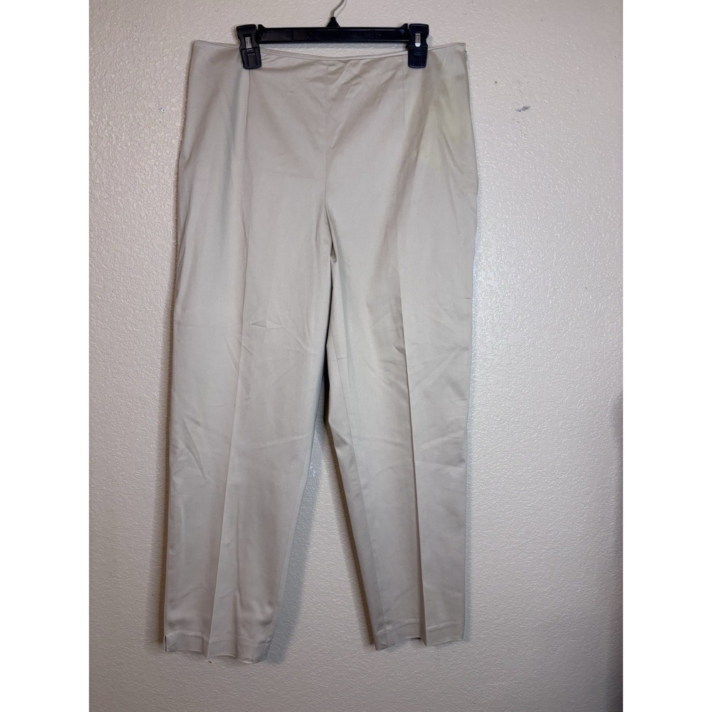 Talbots Womens Pants‎ Khaki Plus Size 16 Stretch Cotton Chino Curvy Flat Front
